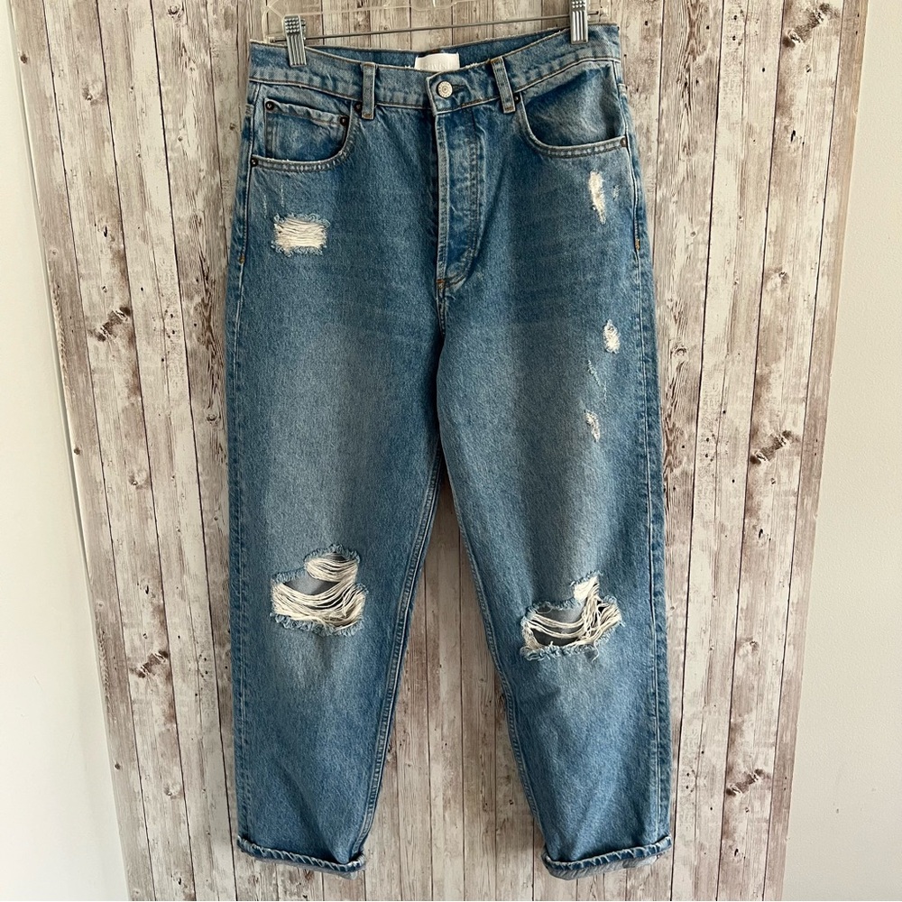 Boyish Jeans The Boyish Toby High Rise Relaxed Tapered Distressed New 28 - Picture 2 of 6